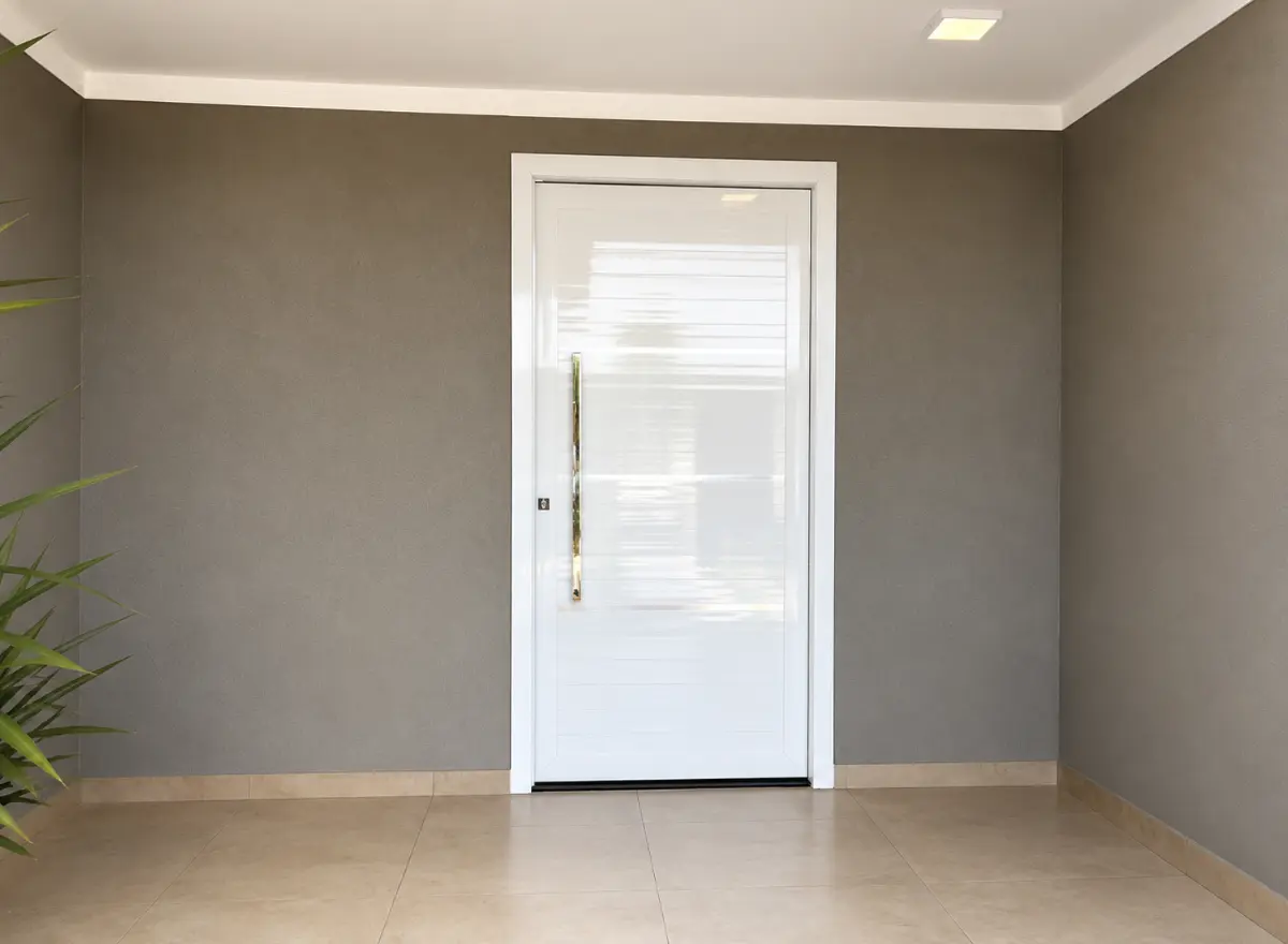 Porta de alumínio instalada pela MK Vidros em Sidrolândia-MS